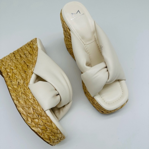 Marc Fisher Women's Shoes Marc Fisher Navina Espadrille Wedge Sandal Leather - Picture 6 of 7